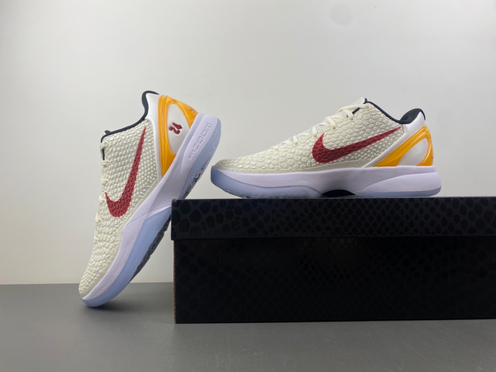NIKE ZOOM KOBE 6 白红黄色 货号PE2025-102