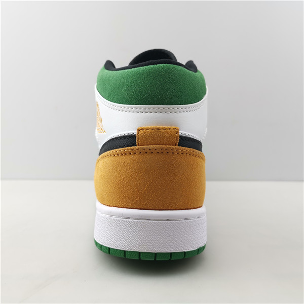 AIR JORDAN 1 MID SE WHITE LASER ORANGE LUCKY GREEN (GS) BQ6931-101