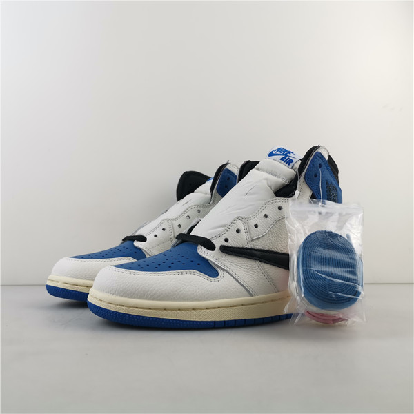 TRAVIS SCOTT X FRAGMENT X AIR JORDAN 1 BLUE WHITE DH3227-105