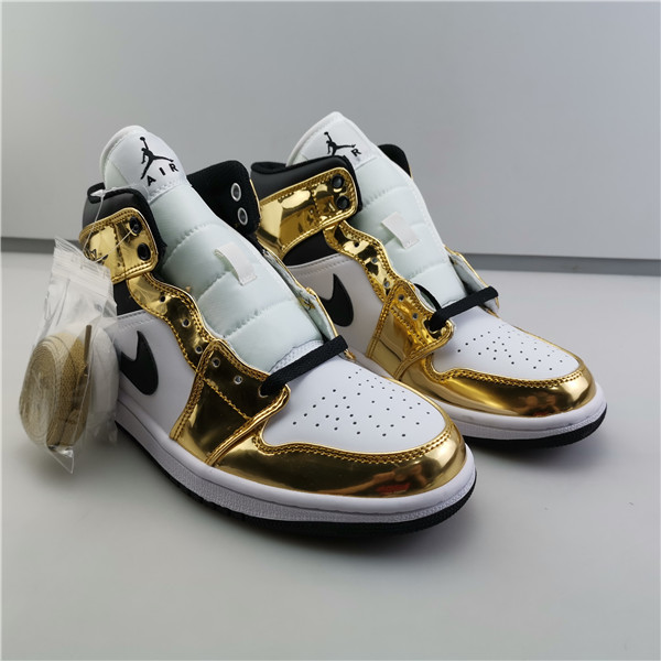 AIR JORDAN 1 MID WHITE/METALLIC GOLD-BLACK 554727 156