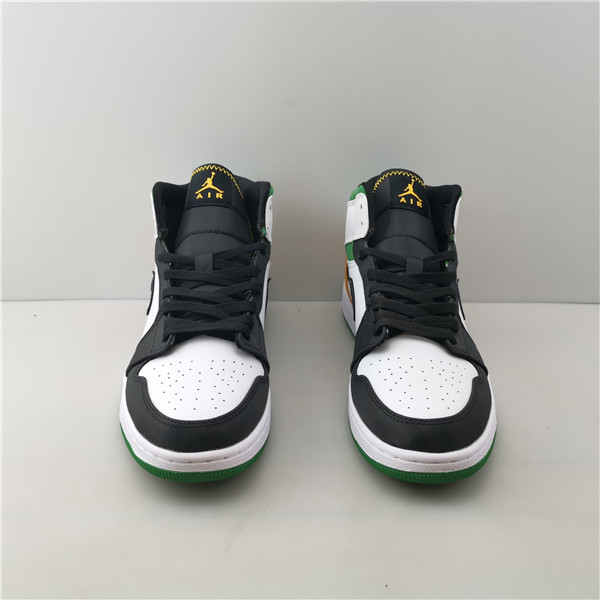 AIR JORDAN 1 MID SE WHITE LASER ORANGE LUCKY GREEN (GS) BQ6931-101