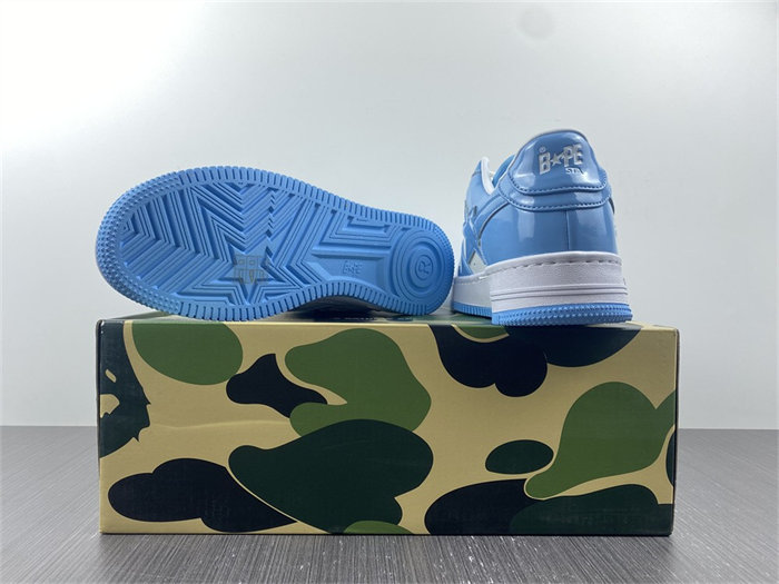 A Bathing Ape Bape Sta Patent Leather Blue White