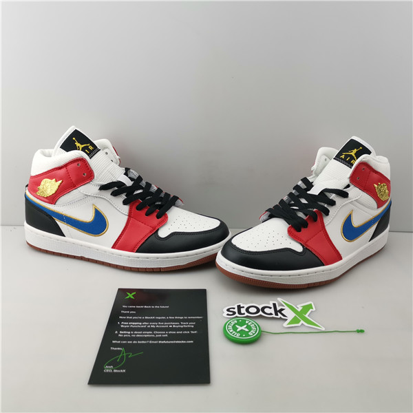 Jordan 1 Mid Sail Red Black Blue DC1426-100