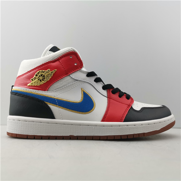 Jordan 1 Mid Sail Red Black Blue DC1426-100