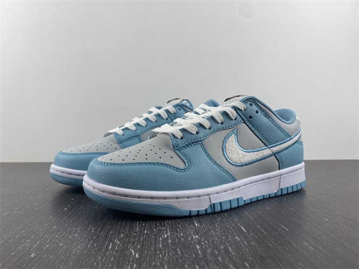 Nike Dunk Low Retro Fleece Swoosh Worn Blue  FB1871-011