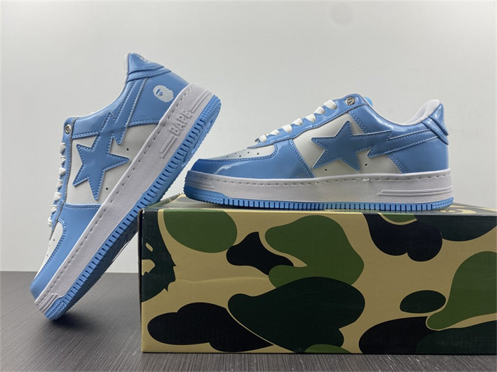 A Bathing Ape Bape Sta Patent Leather Blue White