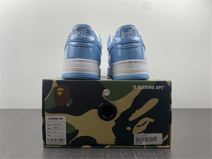 A Bathing Ape Bape Sta Patent Leather Blue White