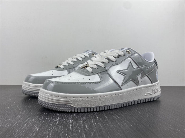 A Bathing Ape Bape Sta Patent Leather White Grey