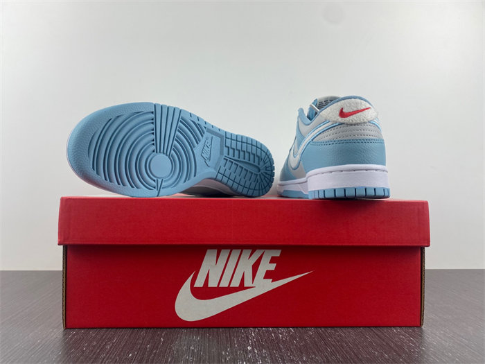 Nike Dunk Low Retro Fleece Swoosh Worn Blue  FB1871-011