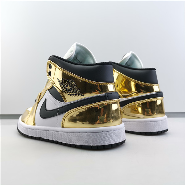 AIR JORDAN 1 MID WHITE/METALLIC GOLD-BLACK 554727 156