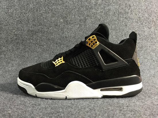 Authentic Air Jordan 4 Gold-Metllic Black