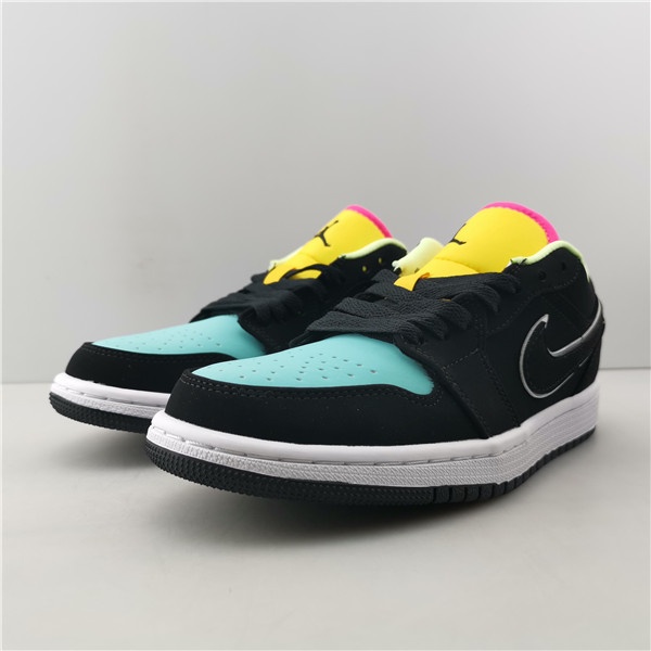 Jordan 1 Low Black Aurora Green Laser Orange CK3022-013