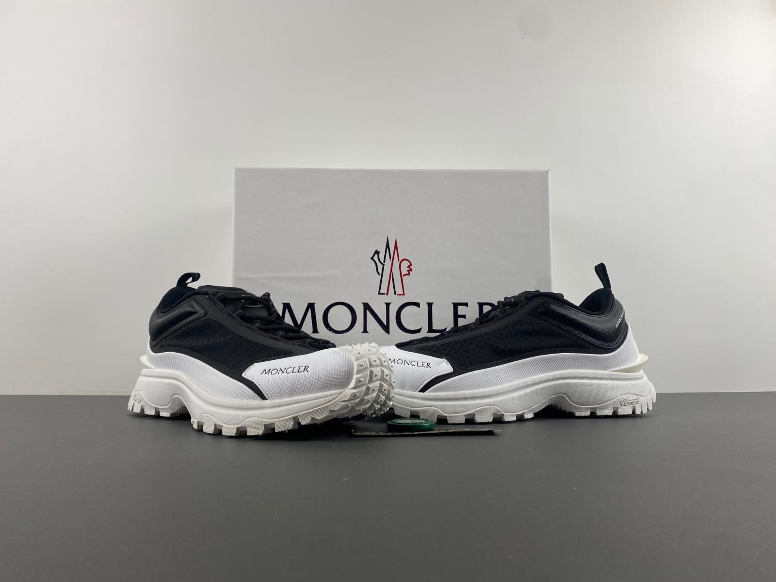 Moncler Mesh White Black Low Top