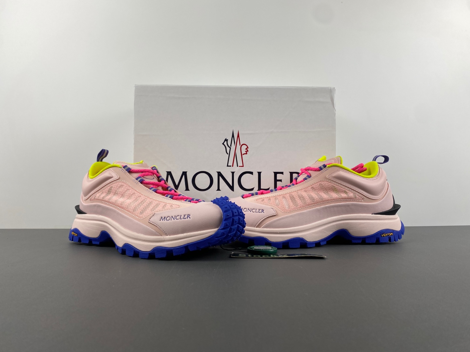 Moncler Mesh Pink Blue Low Top