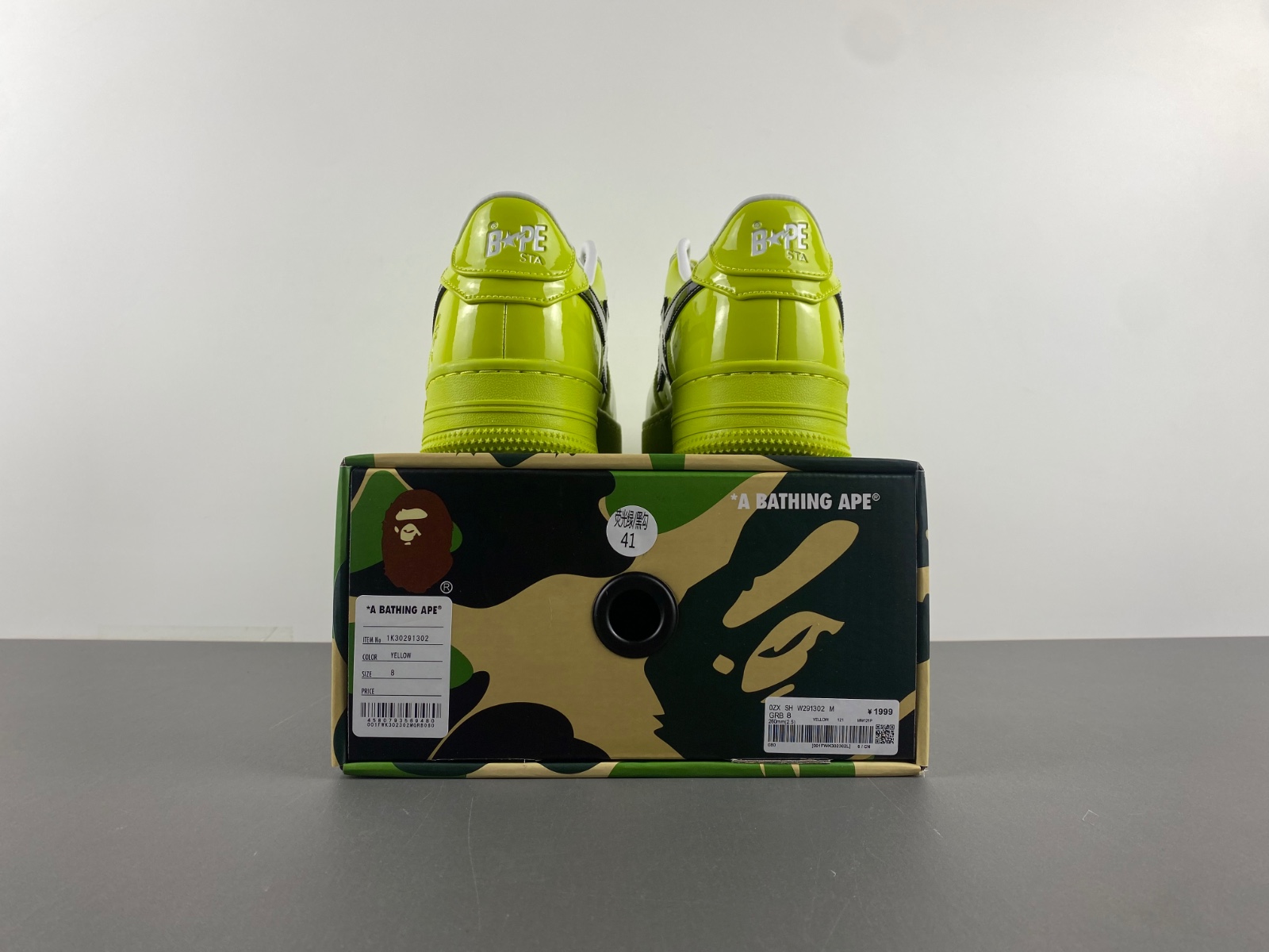 BAPE STA Fluorescent green black