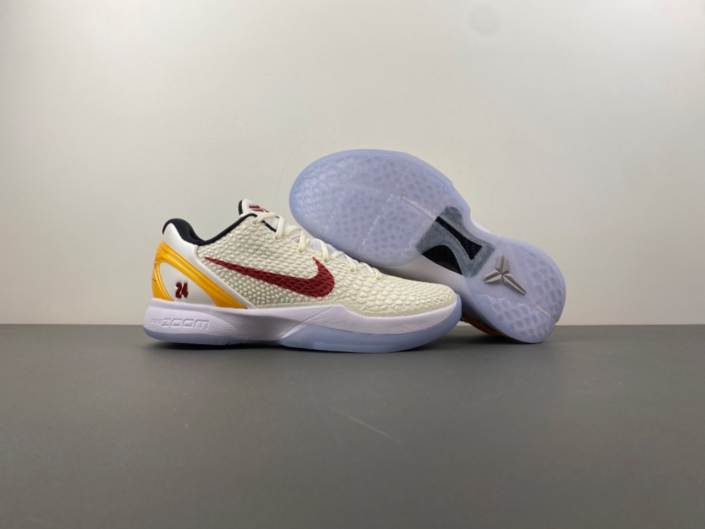 NIKE ZOOM KOBE 6 白红黄色 货号PE2025-102