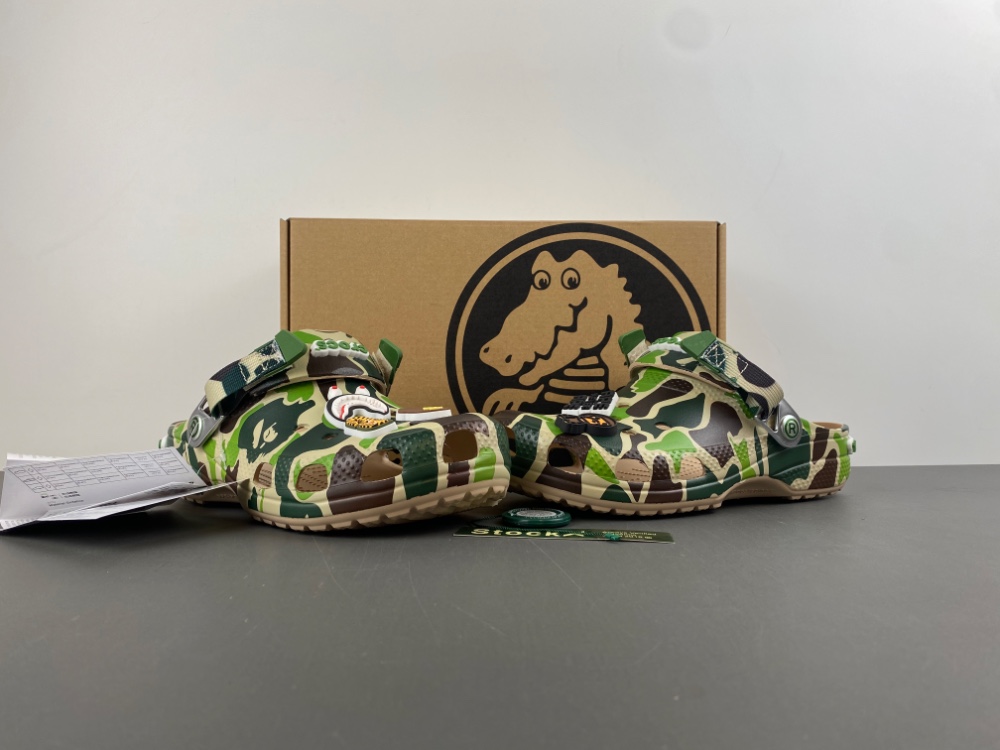 bape x Cr*0*s classic clog ''abc camo - green'' 209627-212