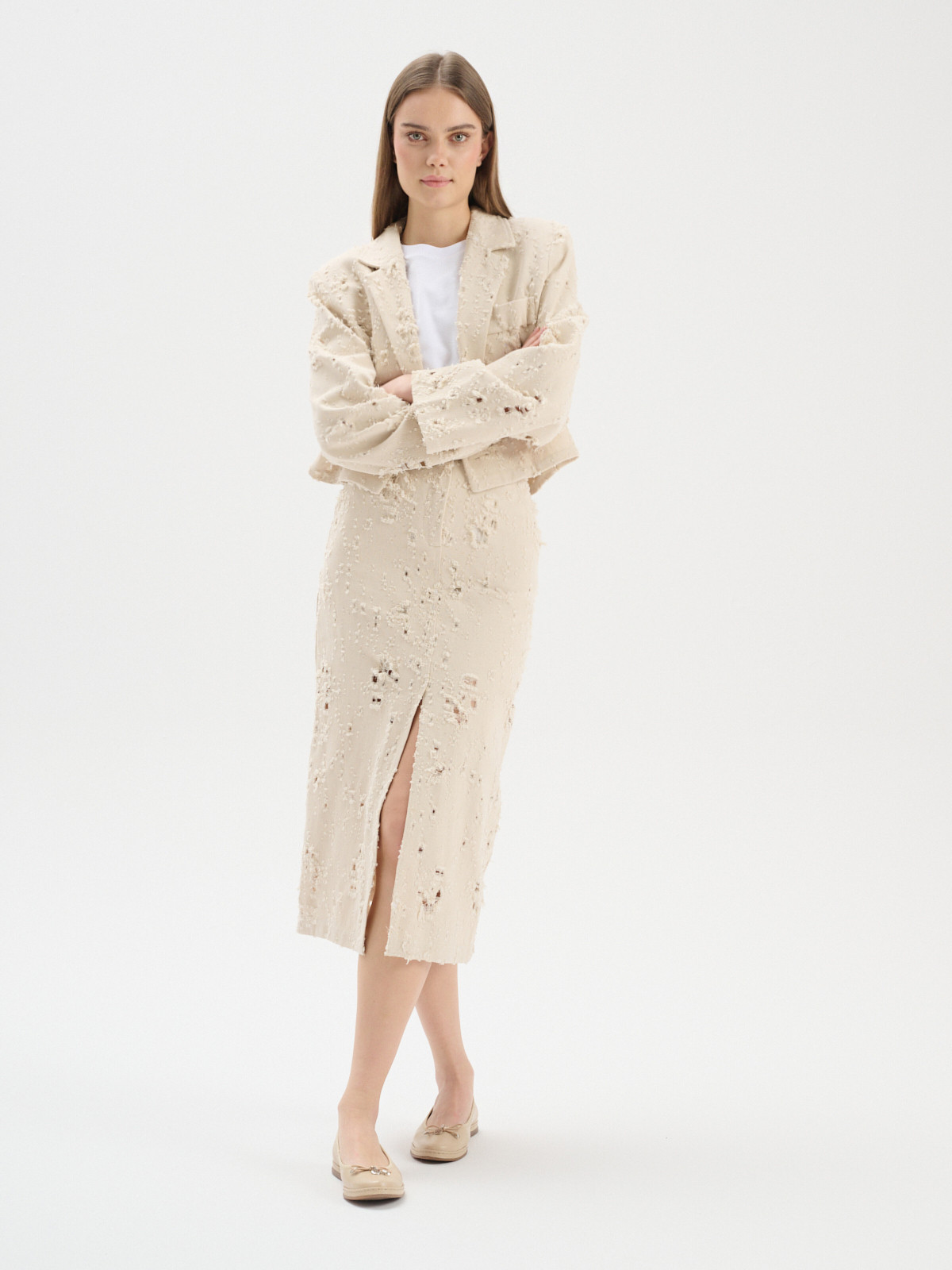 Beowe baleriny z ozdobn kokardk