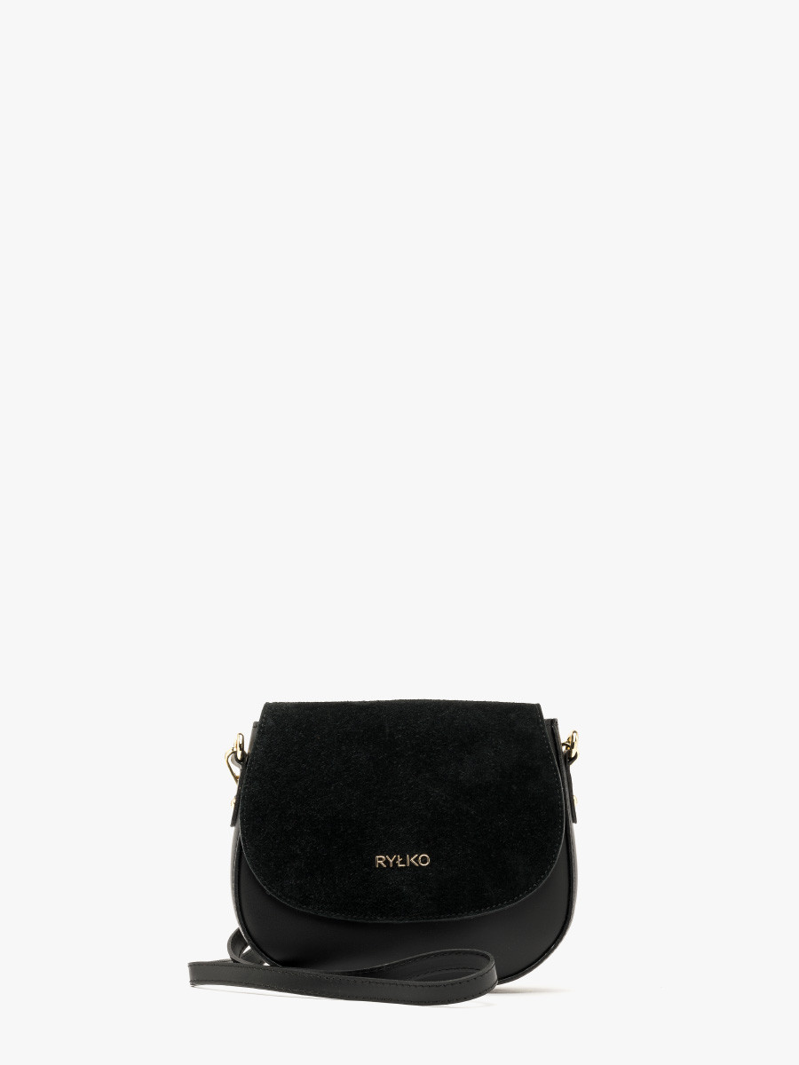 Maa, czarna torebka ze zotymi dodatkami