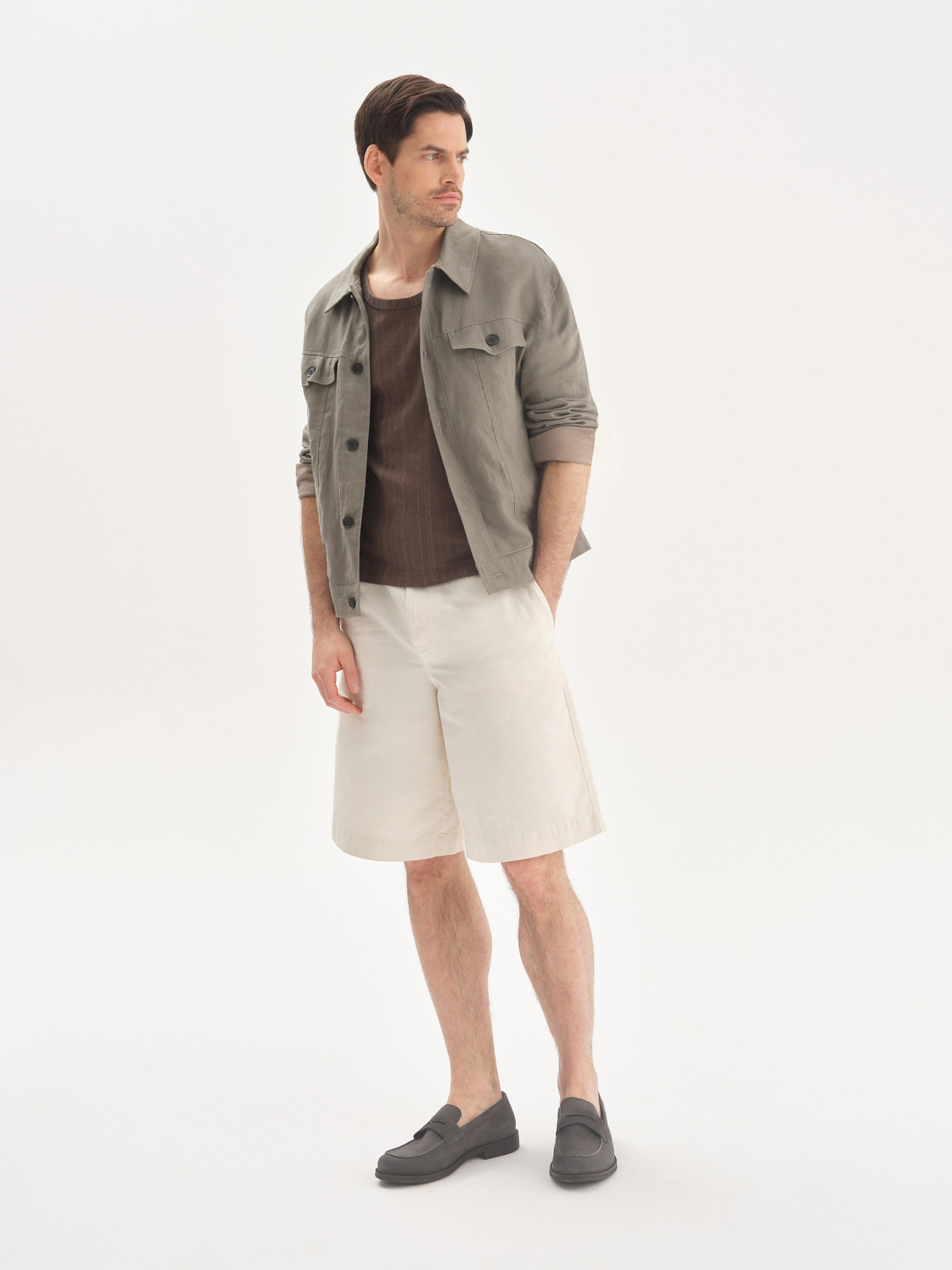 Szare mokasyny mskie