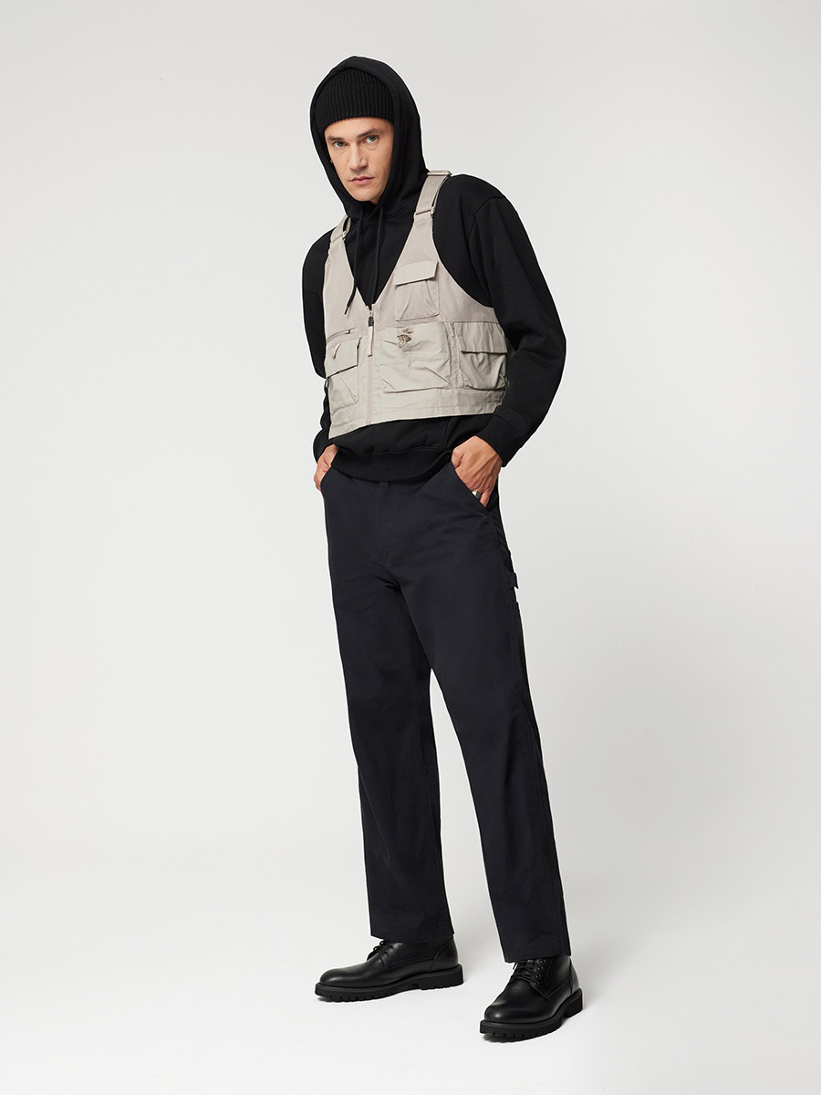 Czarne trzewiki mskie na lekkiej podeszwie