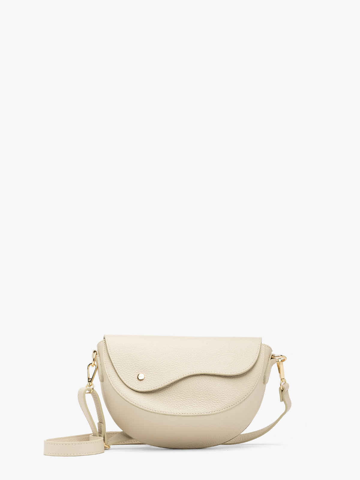 Kremowa torebka z ozdobnym zapiciem