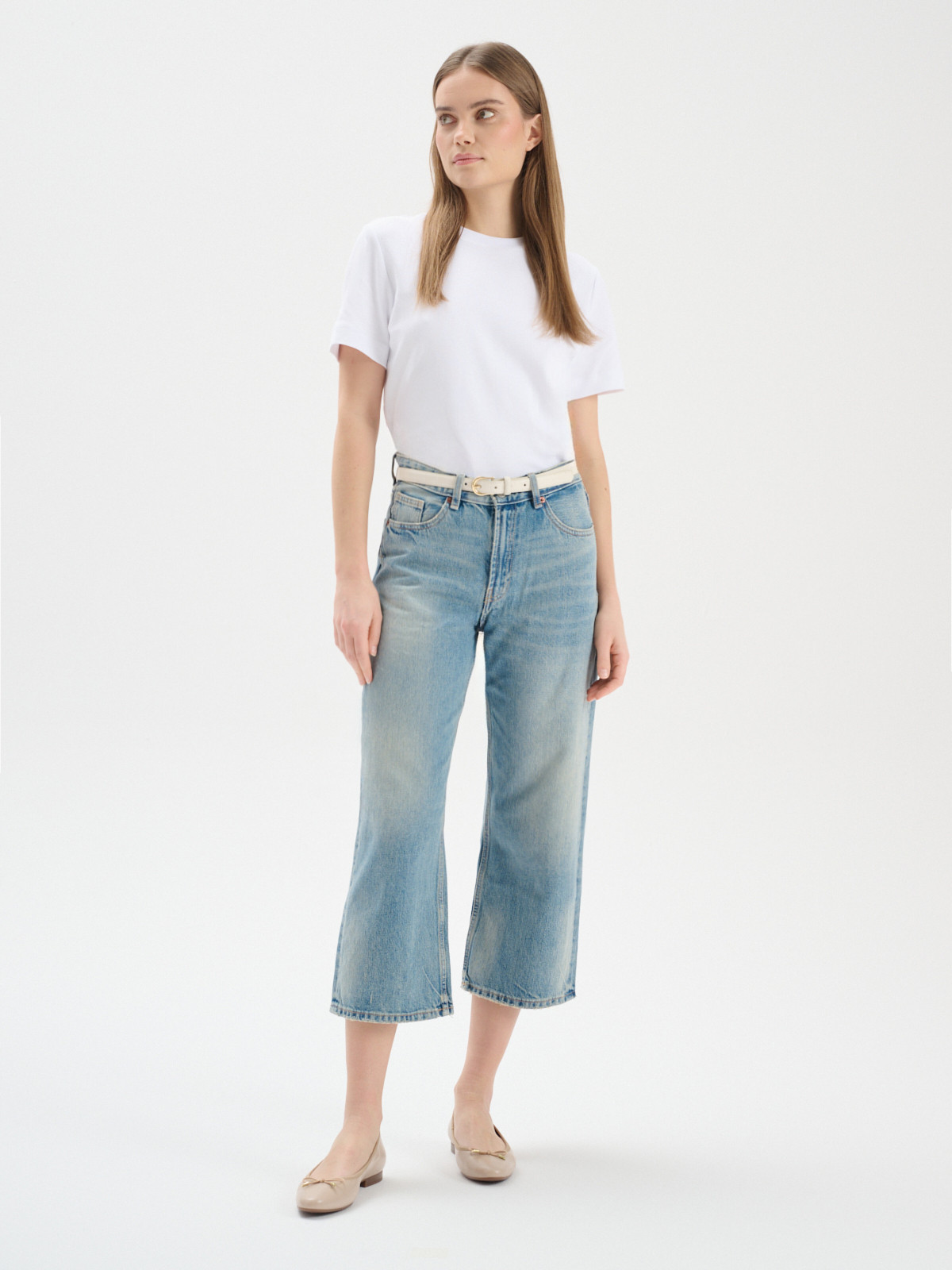 Beowe baleriny z ozdobn kokard