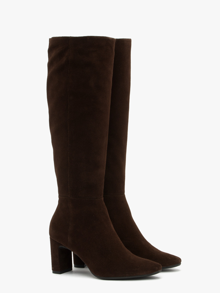 Brzowe kozaki na supku