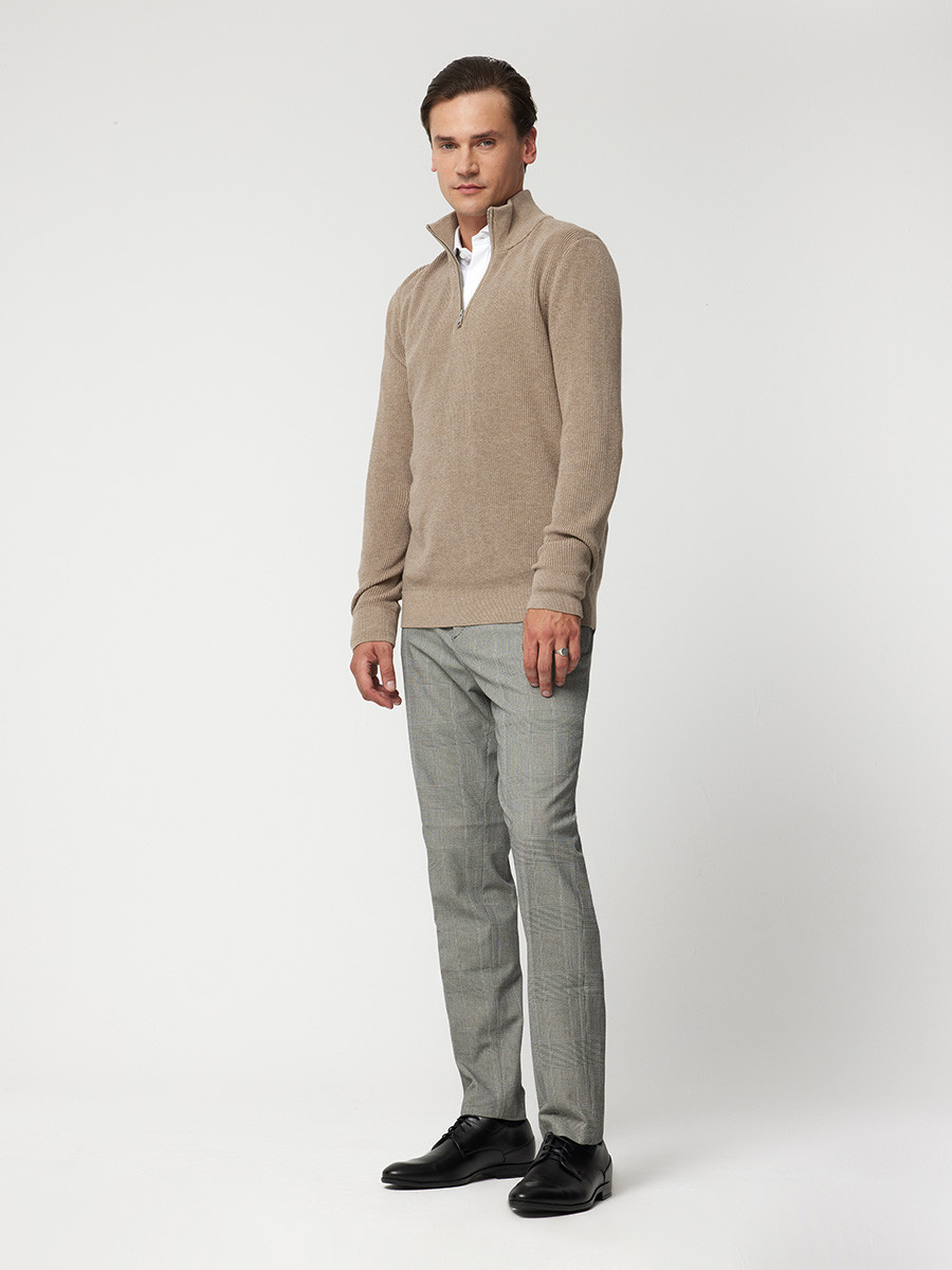 Czarne póbuty mskie z przeszyciem na cholewce