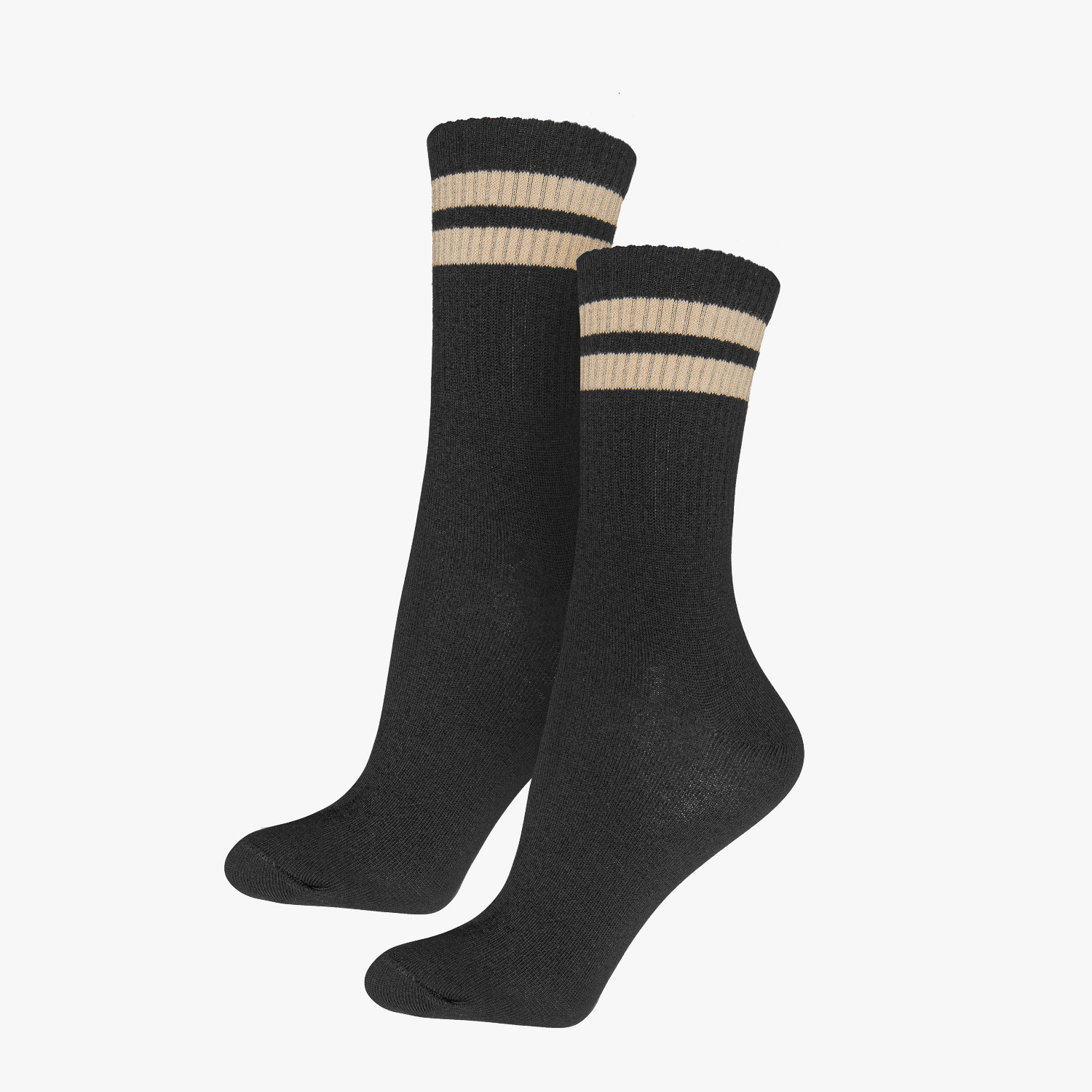 Czarne skarpety z paskami