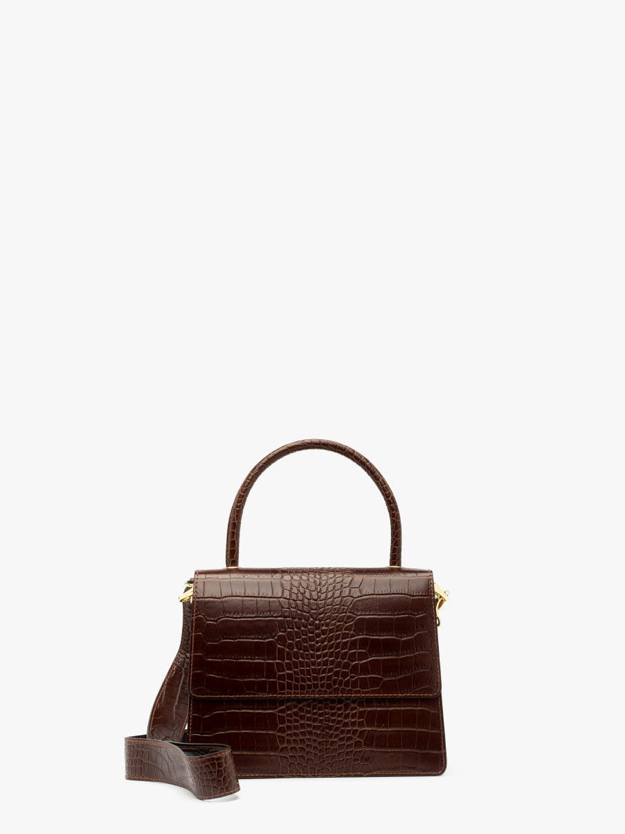 Maa brzowa torebka z ozdobn faktur