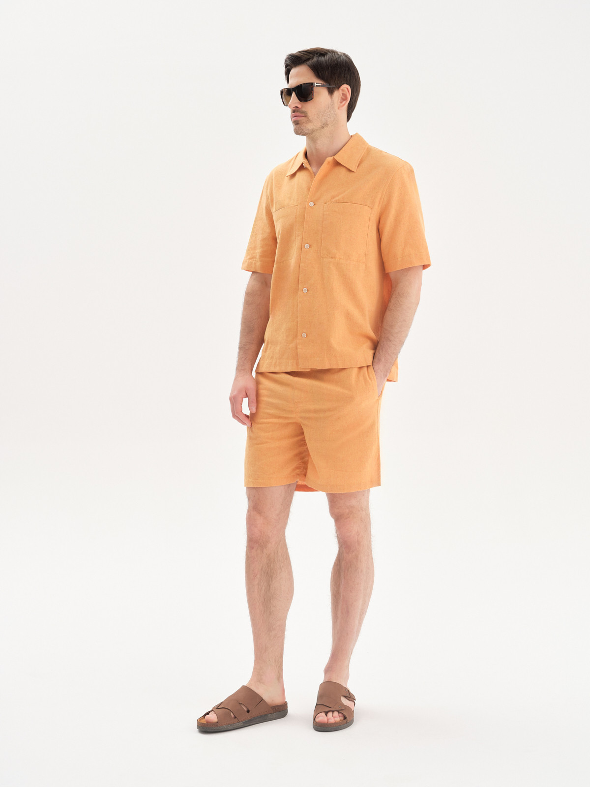 Brzowe klapki mskie z ozdobn cholewk