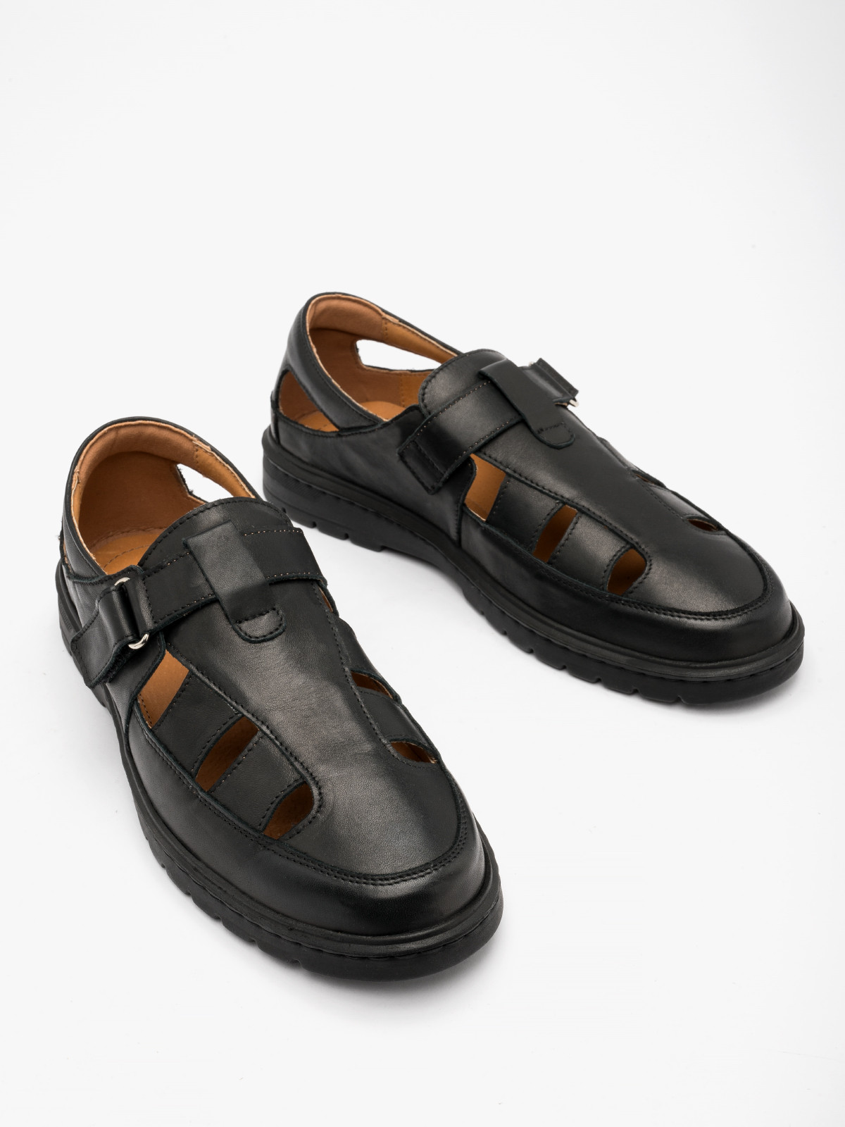 Czarne zabudowane sanday mskie