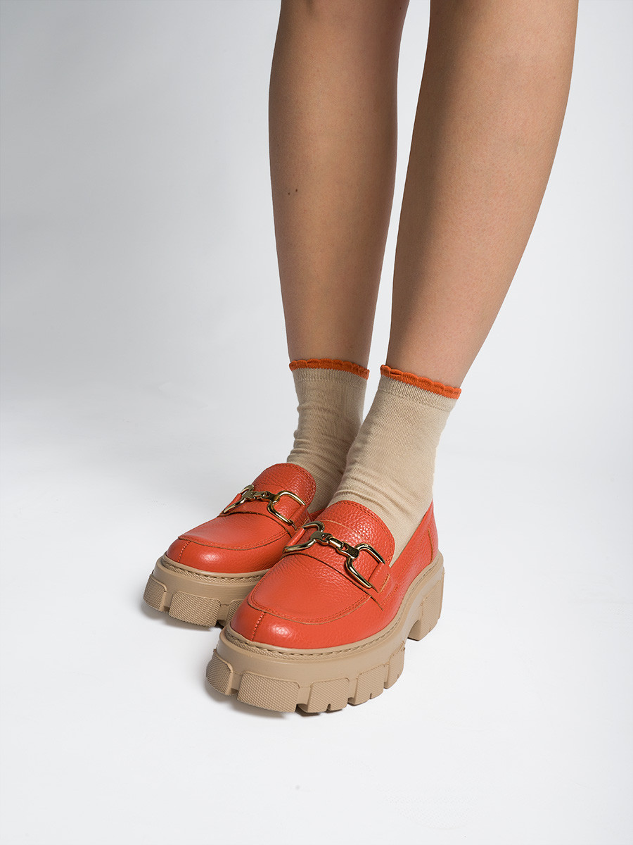 Beowo-pomarańczowy trójpak skarpet damskich