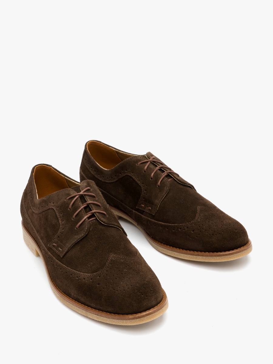 Ciemnobrzowe póbuty mskie z perforacj