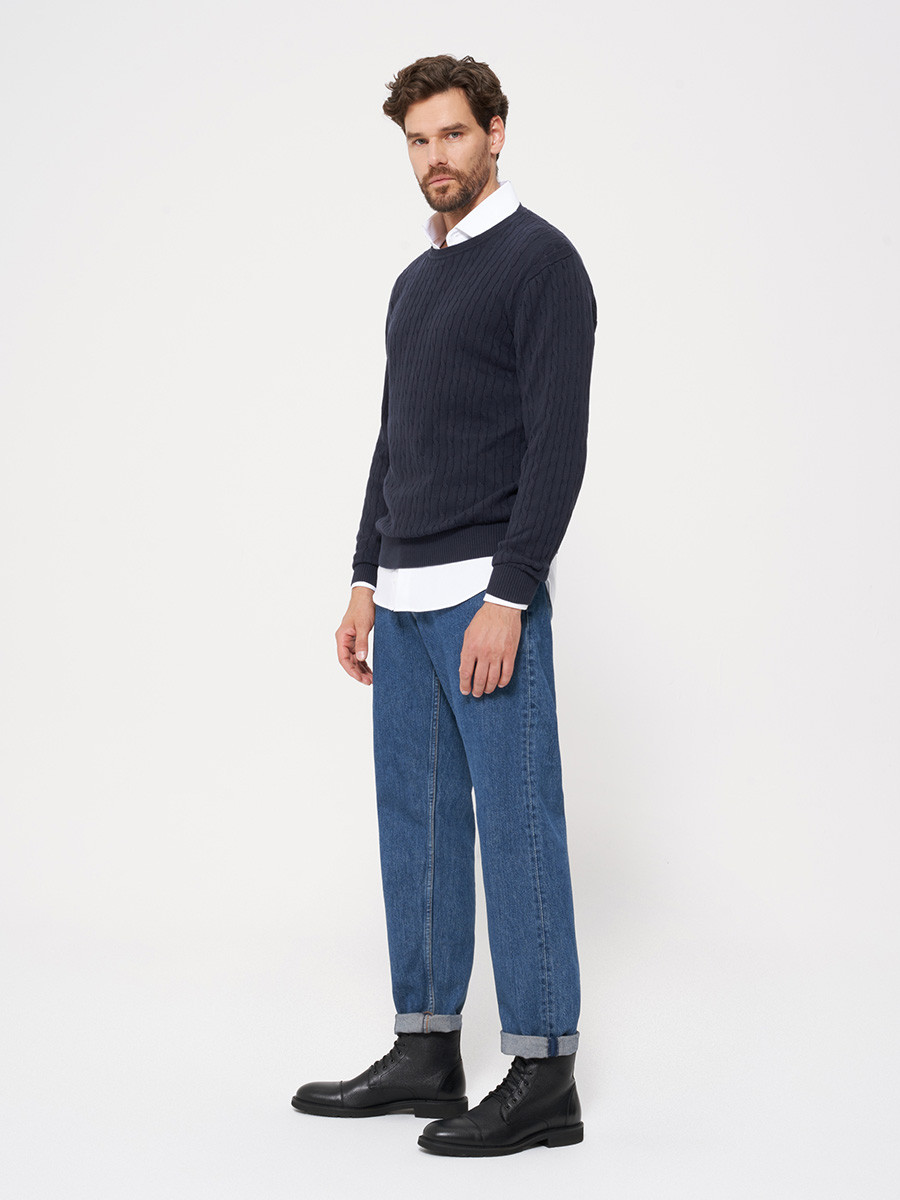 Czarny trzewik mski na lekkiej podeszwie