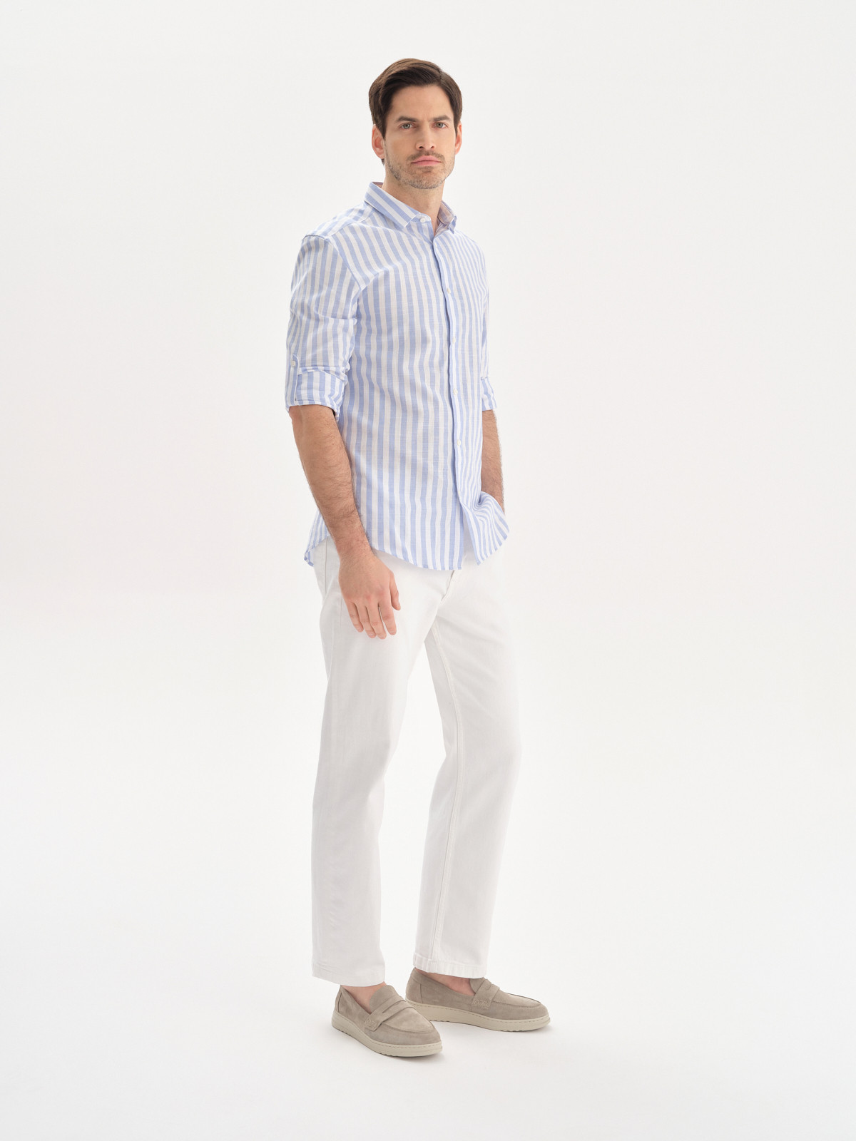 Oliwkowe mokasyny mskie