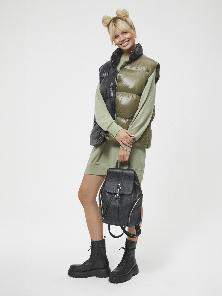 Czarne trzewiki damskie na lekkiej podeszwie