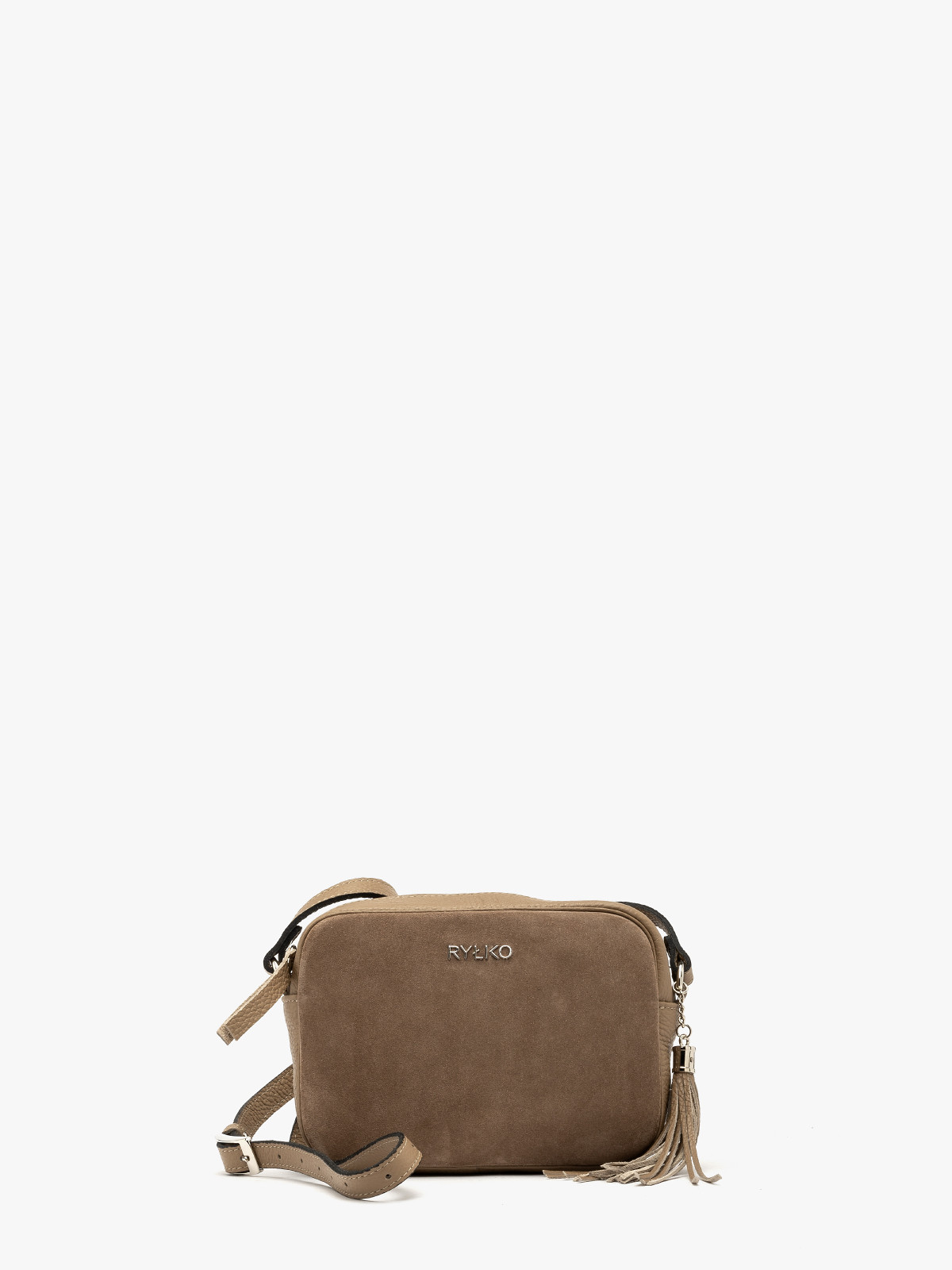 Ciemnobeowa torebka z frdzlem