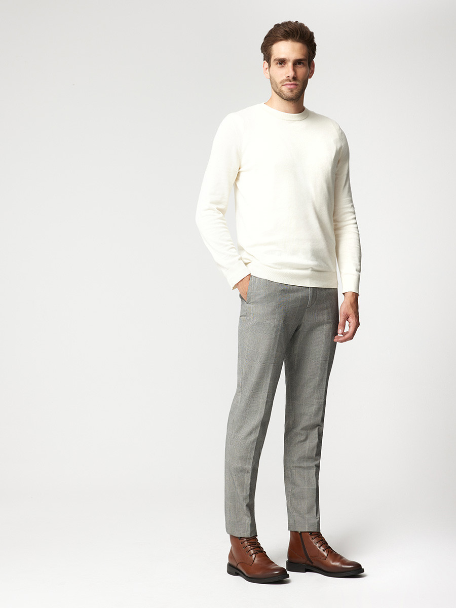 Brzowe ocieplane trzewiki mskie