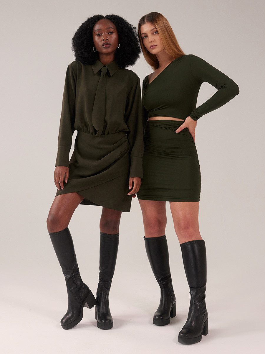 Czarne kozaki damskie z wsk cholewk