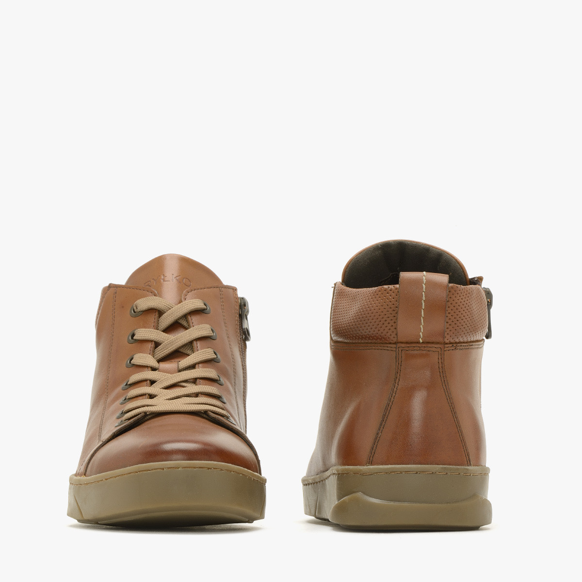 Sportowe trzewiki mskie w rudym kolorze