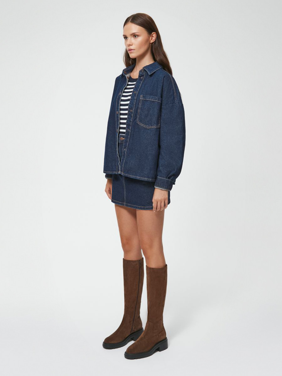 Brzowe kozaki damskie na lekkiej podeszwie