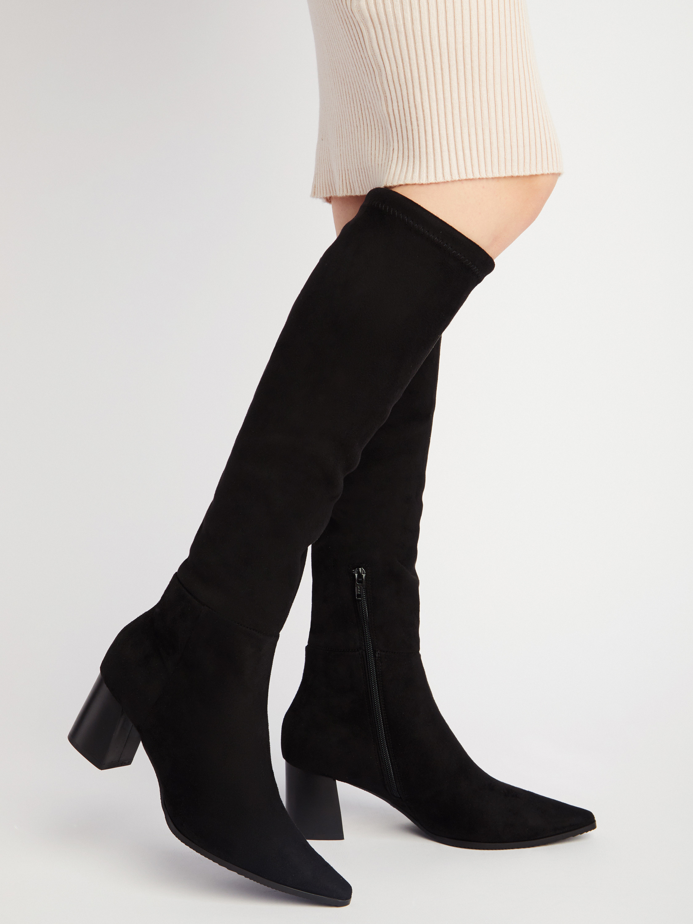 Czarne kozaki z szerok cholewk