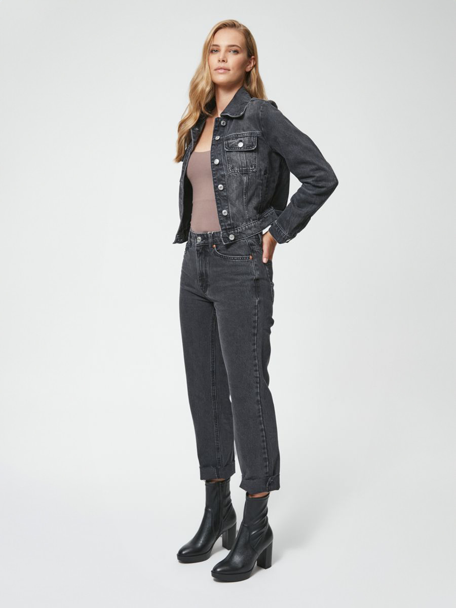 Czarne botki z elastyczn cholewk