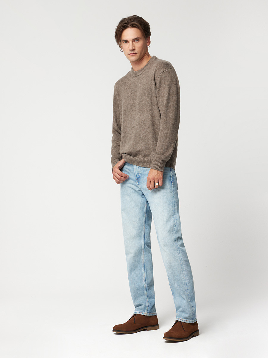 Brzowe trzewiki mskie