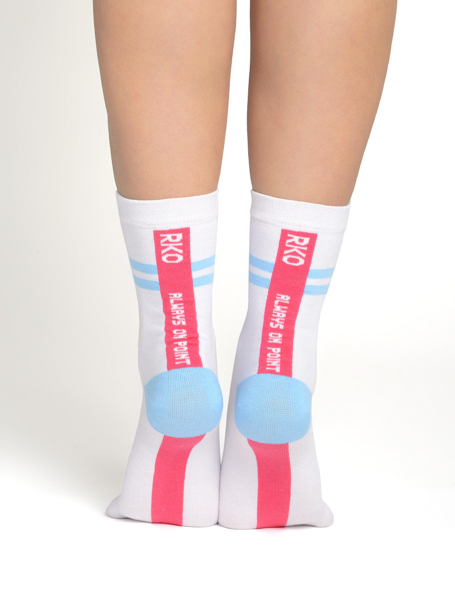 Biae skarpetki z paskami