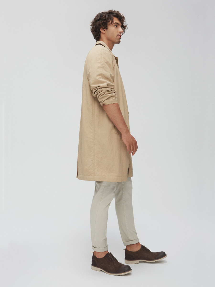 Ciemnobrzowy, welurowy póbut mski