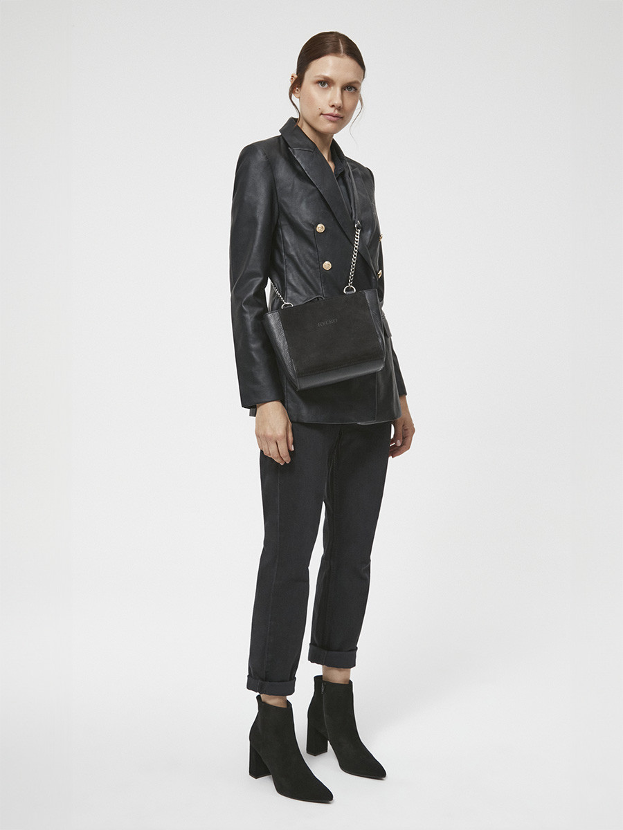 Czarne botki na supku