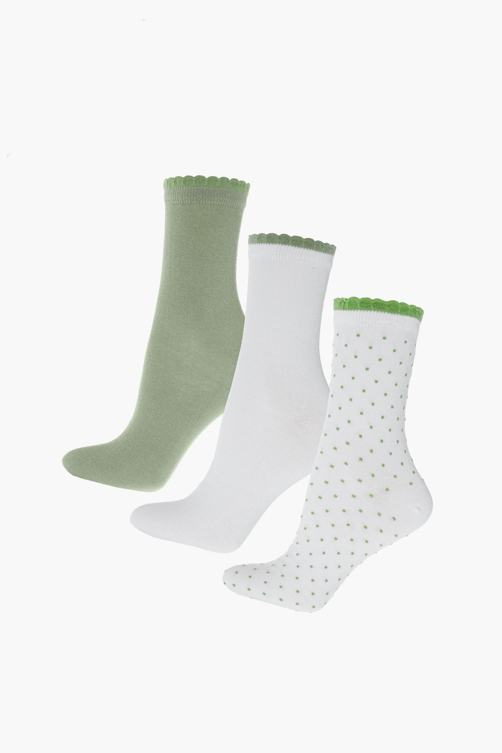 Biao-zielony trójpak skarpet damskich